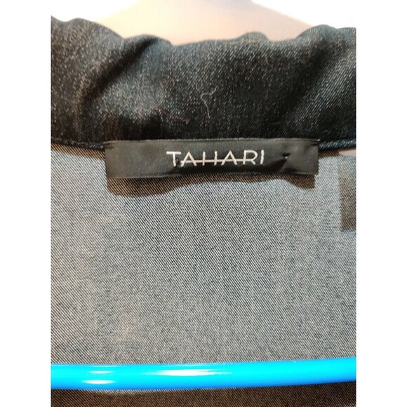 Y2K Tahari Denim Dress Zipper Front Preppy Careercore Classic US14 - Picture 4 of 7